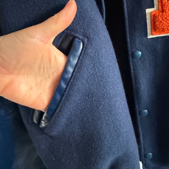 Vintage Denver Broncos Wool Faux Leather Varsity Jacket XL - Picture 3 of 7